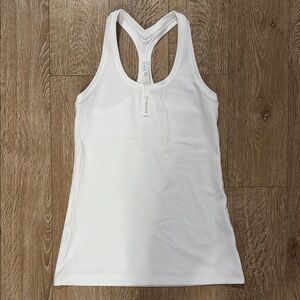 Lululemon Athletica White Fitted Sleeveless Tank Top